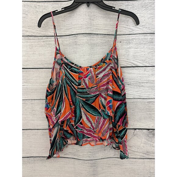Jack by BB Dakota Orange Blossom Ida Ruffle Cami Tank Size L - Picture 3 of 3